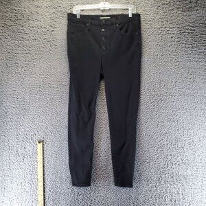 Madewell Jeans Womens 30 Black 9" Mid-Rise Skinny Cotton Blend Button Fly